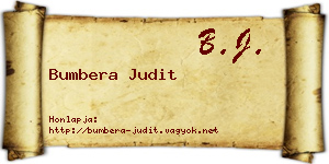 Bumbera Judit névjegykártya